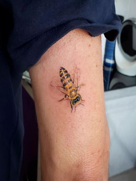 Realistic Bee Tattoo