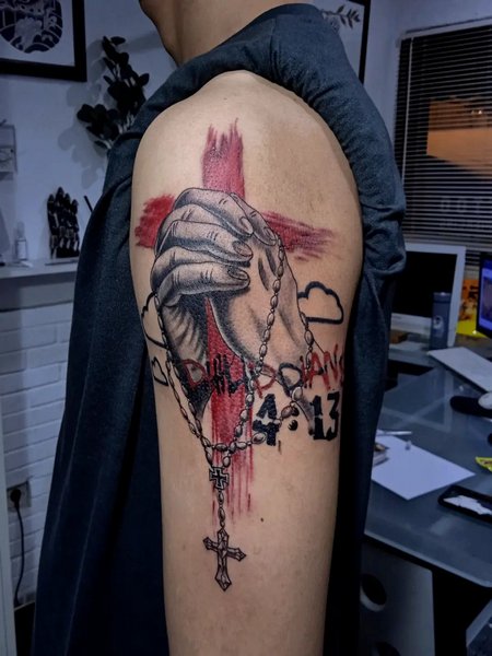 Religious Trash Polka Tattoo