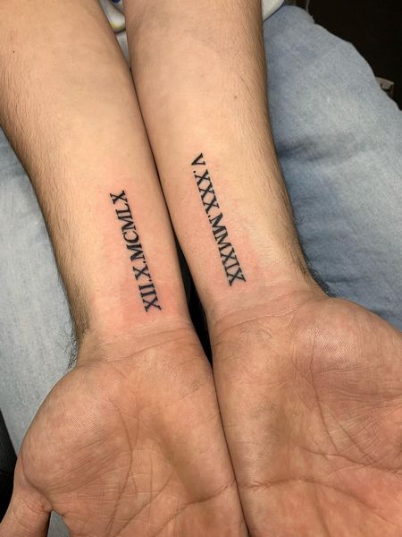 Roman Numeral Wrist Tattoo