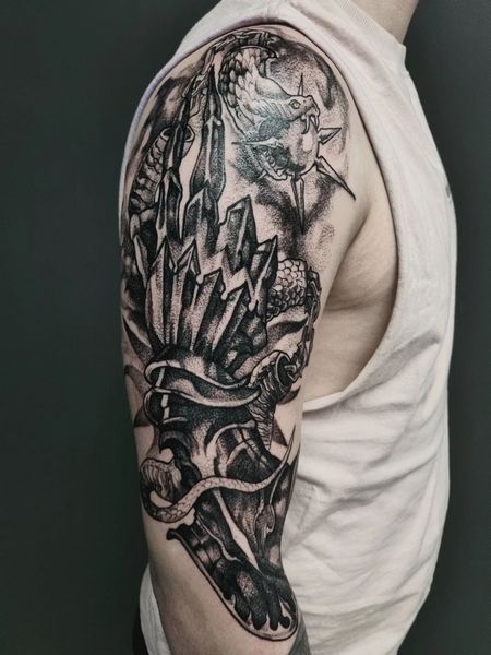 Samurai Shoulder Armor Tattoo