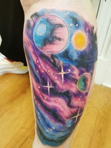 Saturated Galaxy Scene Tattoo