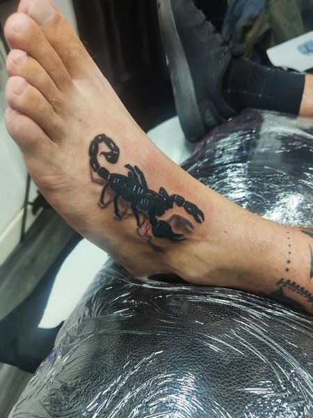 Scorpion Tattoo On Foot