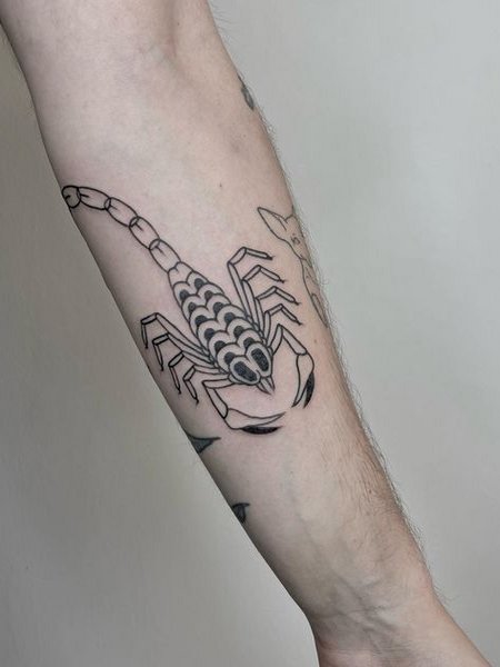 Scorpion Tattoo On Forearm