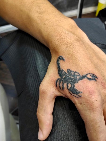 Scorpion Tattoo On Hand