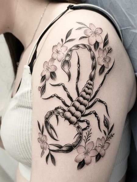 Scorpion Tattoo On Shoulder