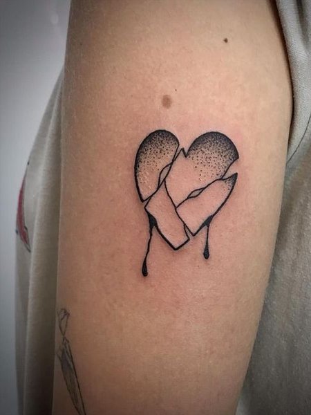 Shattered Heart Broken Heart Tattoo
