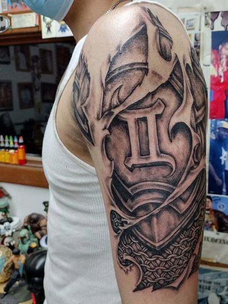 Shoulder Spartan Armor Tattoo