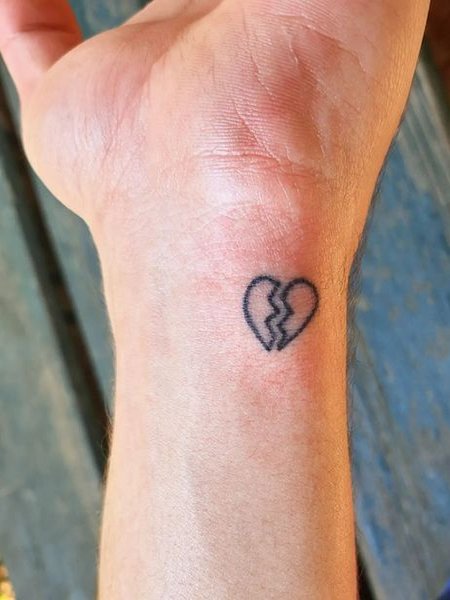 Simple Broken Heart Tattoo