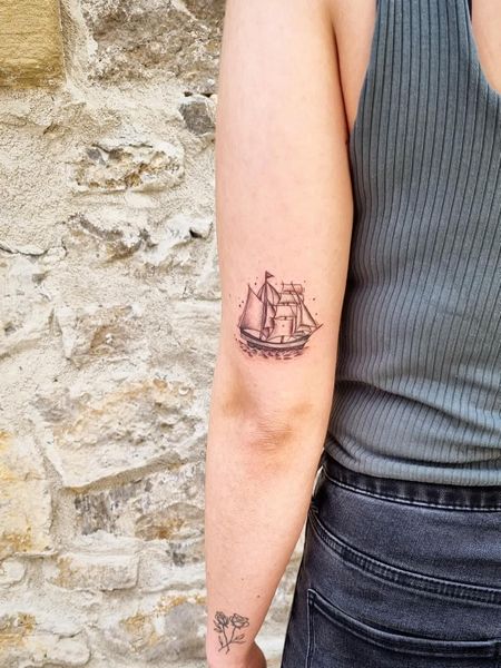 Simple Ship Tattoo