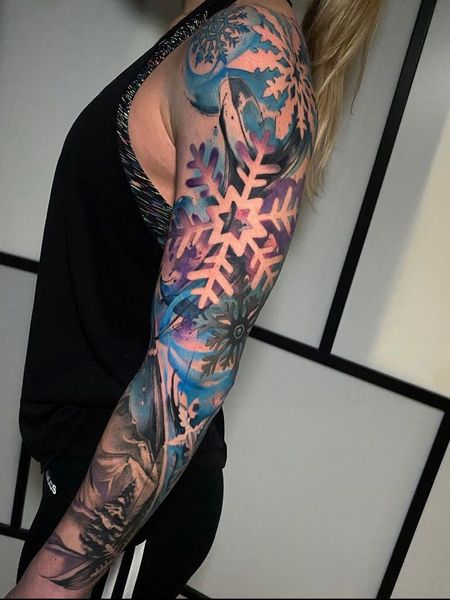 Sleeve Snowflake Tattoo