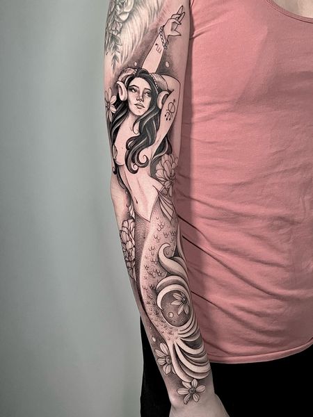 Sleeve mermaid tattoo