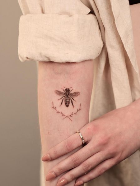 Small Bee Tattoo