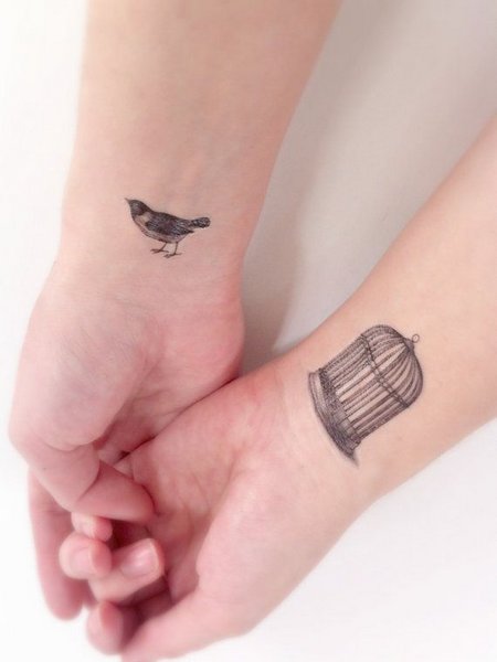 Small Bird Cage Tattoo