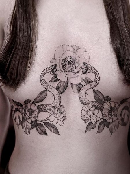 Snake Sternum Tattoo