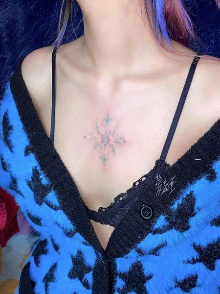 Snowflake Chest Tattoo