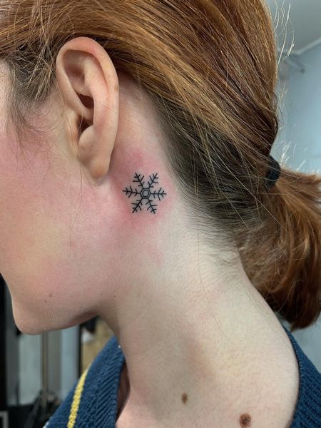 Snowflake Neck Tattoo