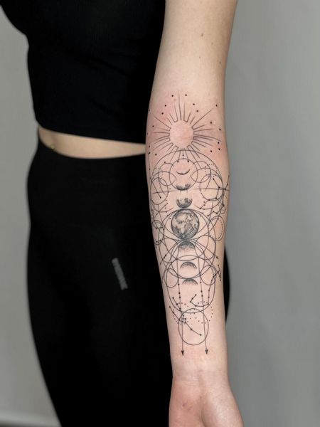 Space Forearm Tattoos