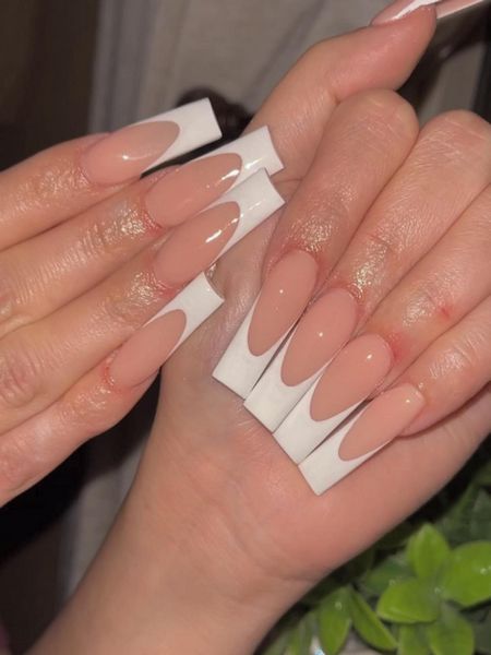 Square French Tip Nails