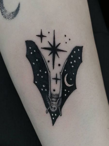 Starry Bat Tattoo