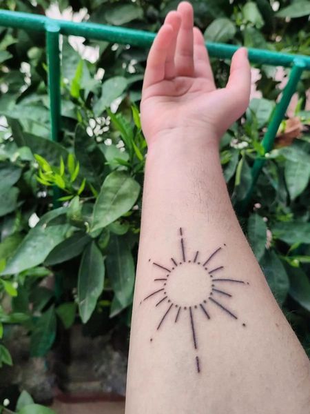 Sun Forearm Tattoos