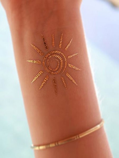 Sun Temporary Tattoo