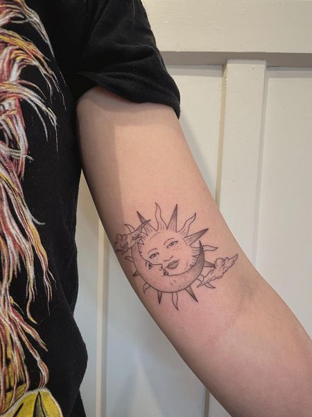 Sun and Moon Arm Tattoo