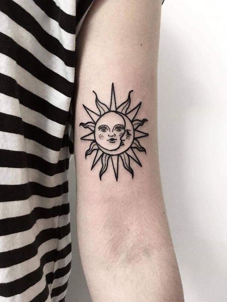 Sun and Moon Temporary Tattoo