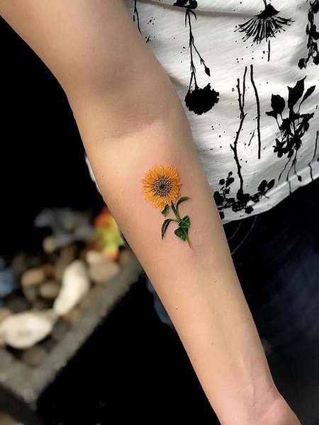 Sunflower Temporary Tattoo