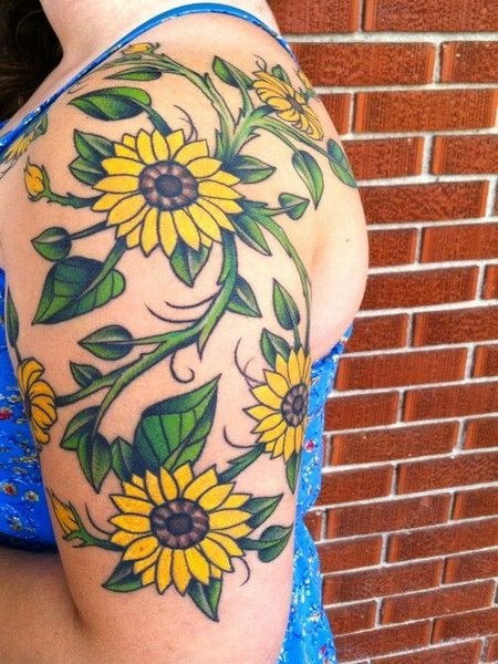 Sunflower Vine Tattoo