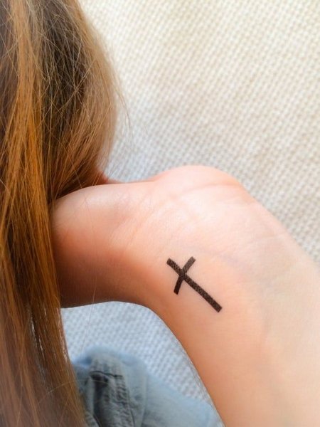 Temporary Cross Tattoo