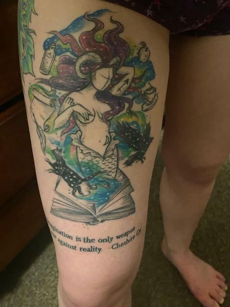 Thigh mermaid tattoo