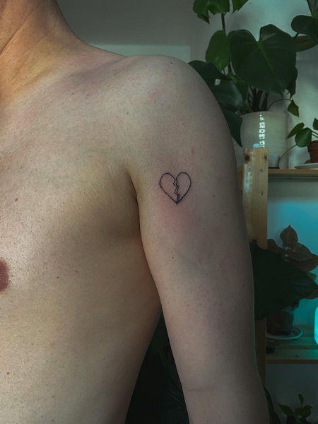 Tiny Broken Heart Tattoo