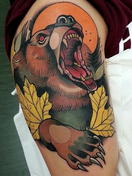 Traditional Bear Tattoo