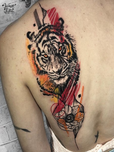 Trash Polka Tiger Tattoo