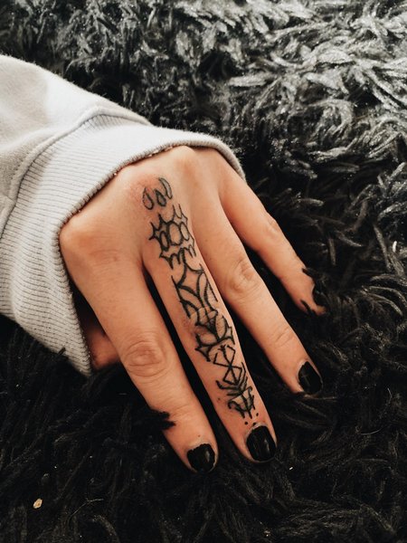 Tribal Finger Tattoo