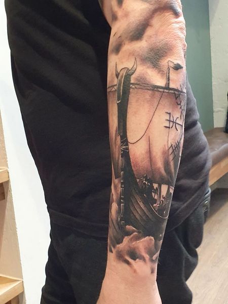 Viking Ship Tattoo