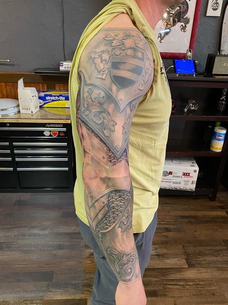 Warrior Shoulder Armor Tattoo