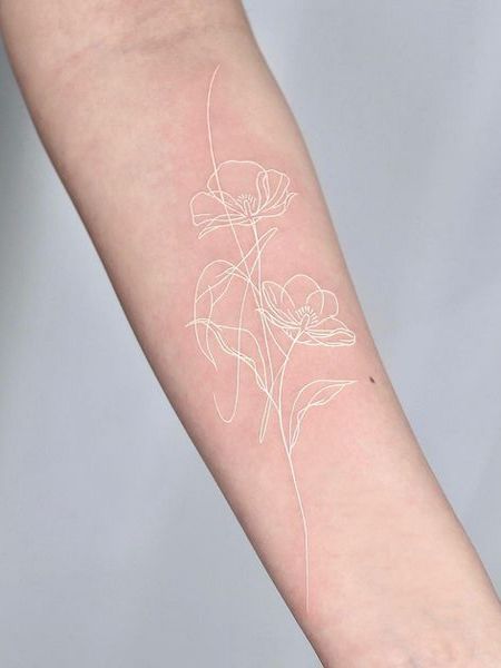 White Fine Line Tattoo