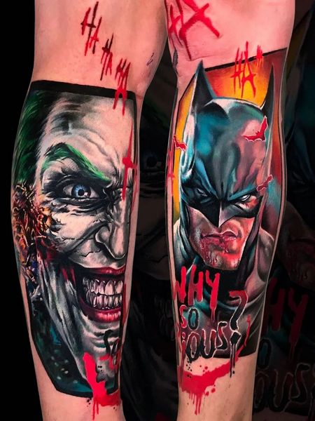 batman and joker tattoo