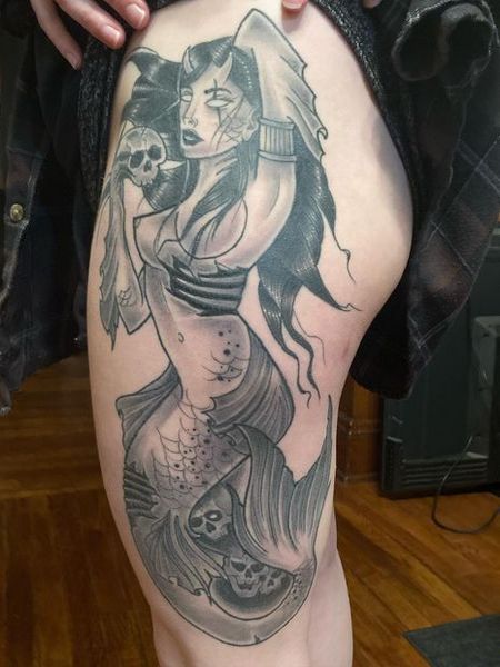 evil mermaid tattoo