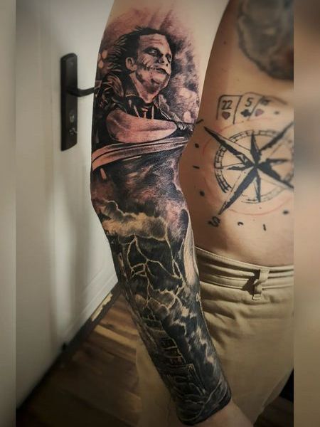 joker sleeve tattoo