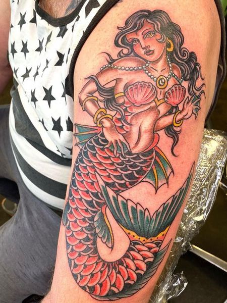 traditional mermaid tattoo