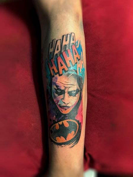 watercolor joker tattoo