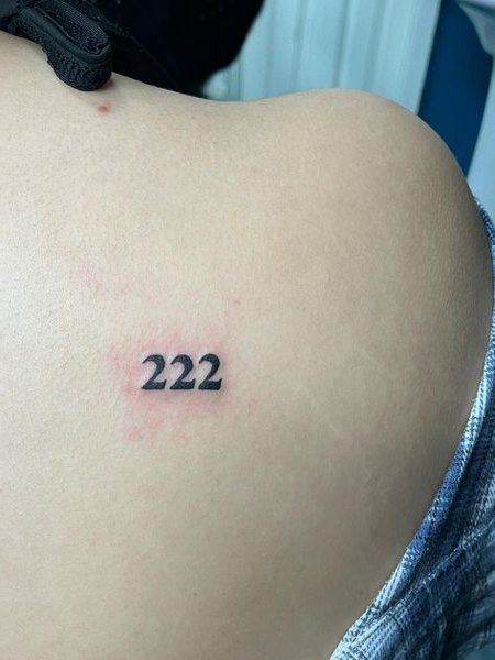 222 Tattoo On Back