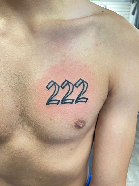 222 Tattoo On Chest