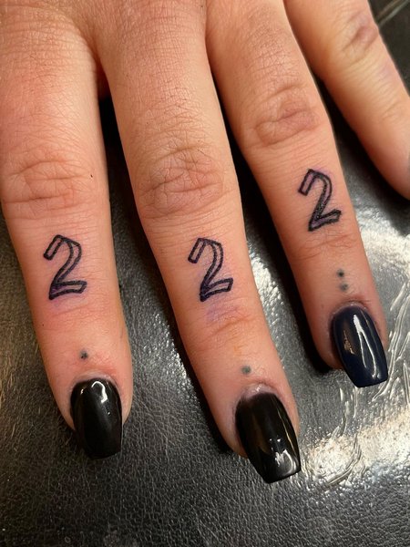 222 Tattoo On Finger