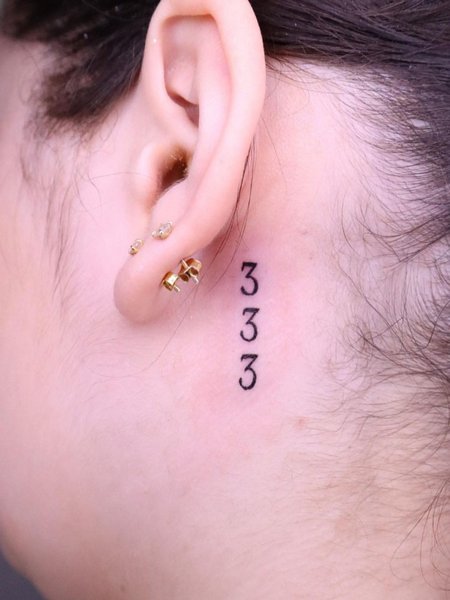 333 Tattoo On Neck