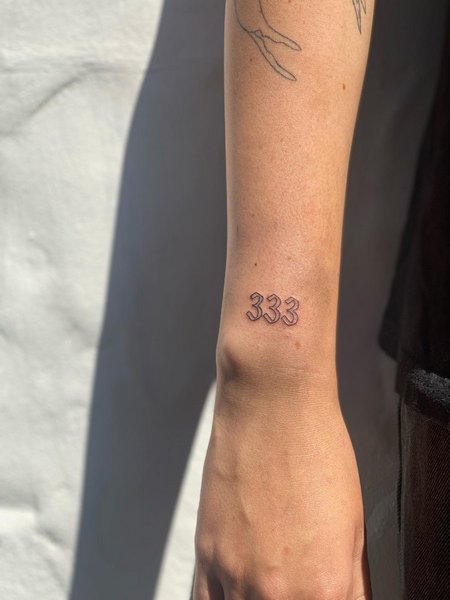 333 Tattoo On Wrist