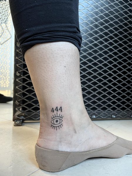 444 Tattoo On Ankle