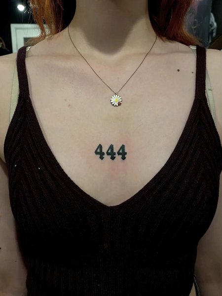 444 Tattoo On Chest